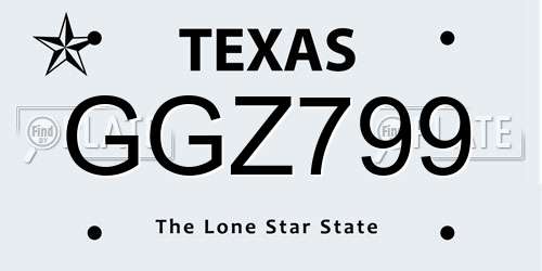 GGZ799 Texas License Plate