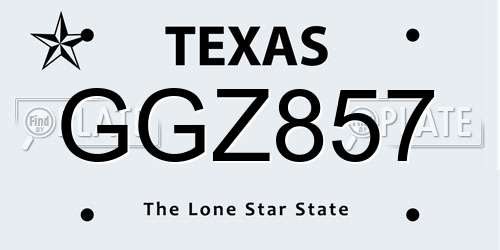 GGZ857 Texas License Plate