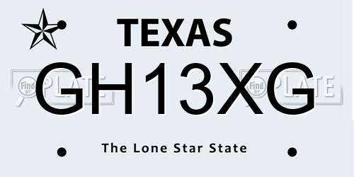 GH13XG Texas License Plate