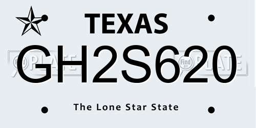 GH2S620 Texas License Plate
