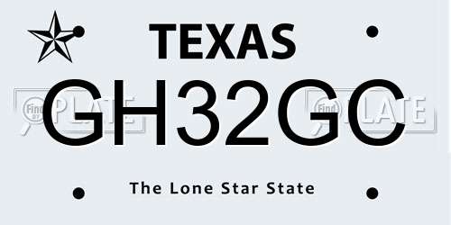 GH32GC Texas License Plate