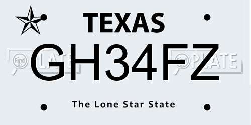 GH34FZ Texas License Plate