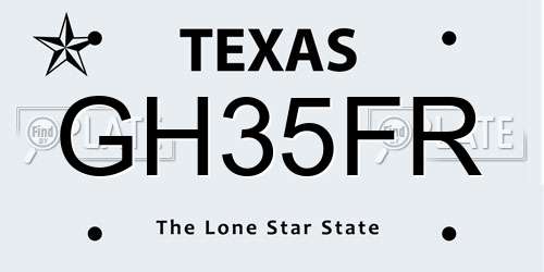 GH35FR Texas License Plate