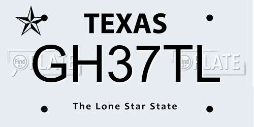 GH37TL Texas License Plate
