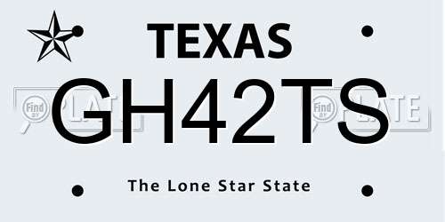 GH42TS Texas License Plate