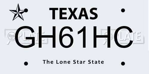GH61HC Texas License Plate