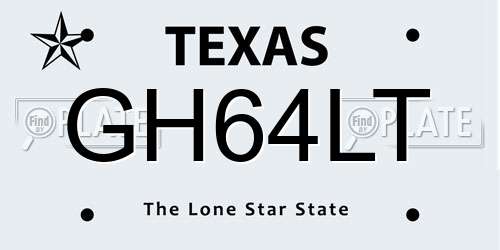GH64LT Texas License Plate