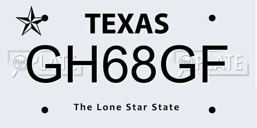 GH68GF Texas License Plate