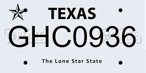 GHC0936 Texas License Plate