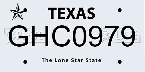 GHC0979 Texas License Plate