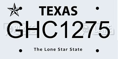 GHC1275 Texas License Plate