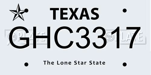 GHC3317 Texas License Plate