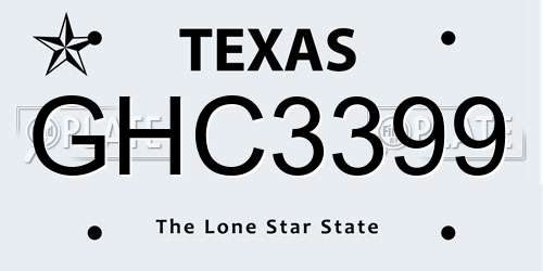 GHC3399 Texas License Plate
