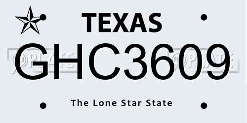 GHC3609 Texas License Plate