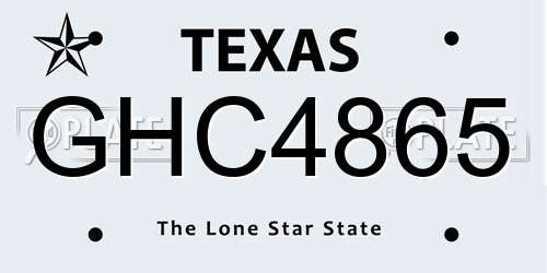 GHC4865 Texas License Plate