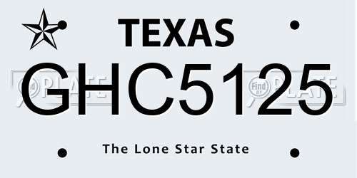 GHC5125 Texas License Plate
