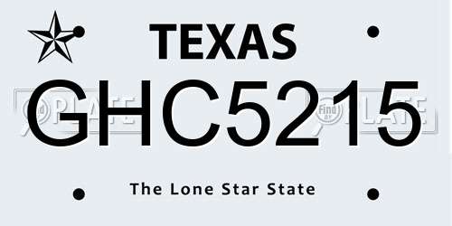 GHC5215 Texas License Plate