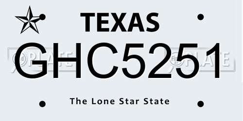 GHC5251 Texas License Plate
