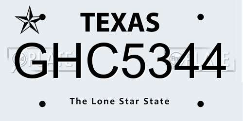 GHC5344 Texas License Plate