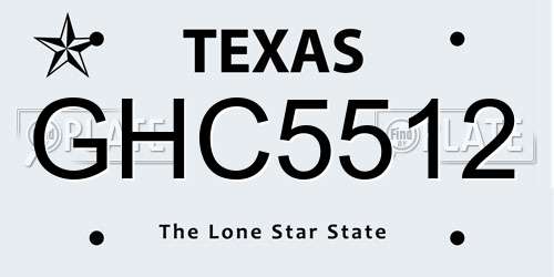 GHC5512 Texas License Plate
