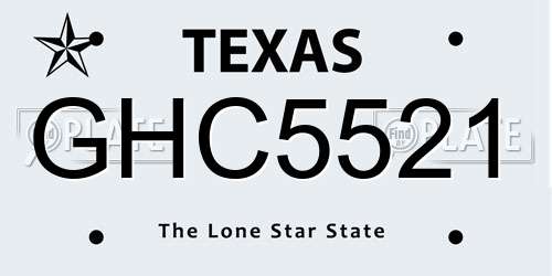 GHC5521 Texas License Plate