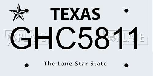 GHC5811 Texas License Plate