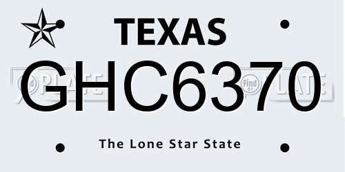 GHC6370 Texas License Plate