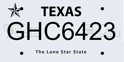 GHC6423 Texas License Plate