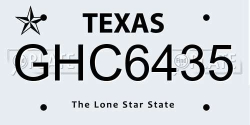 GHC6435 Texas License Plate