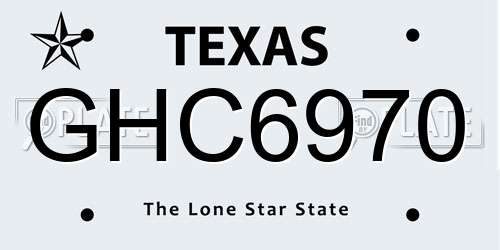 GHC6970 Texas License Plate