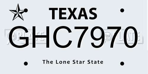 GHC7970 Texas License Plate
