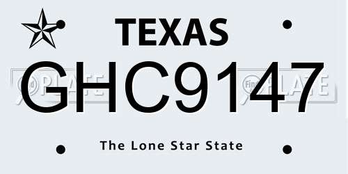 GHC9147 Texas License Plate