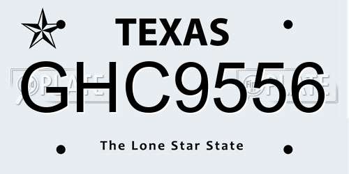 GHC9556 Texas License Plate