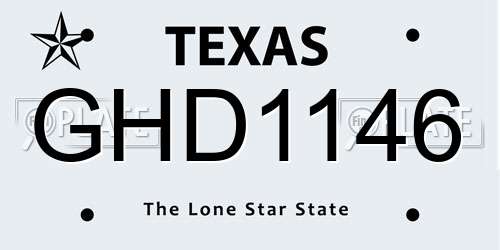 GHD1146 Texas License Plate