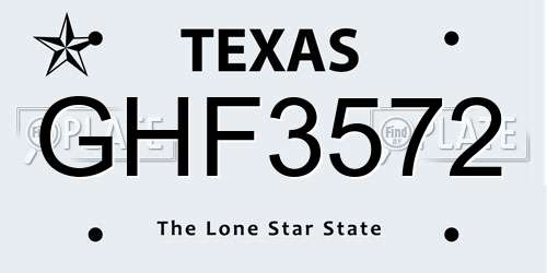 GHF3572 Texas License Plate