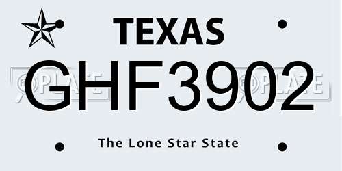 GHF3902 Texas License Plate