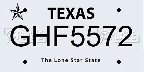 GHF5572 Texas License Plate