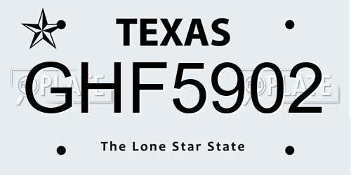 GHF5902 Texas License Plate