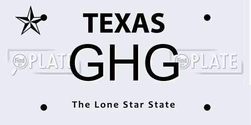 GHG Texas License Plate
