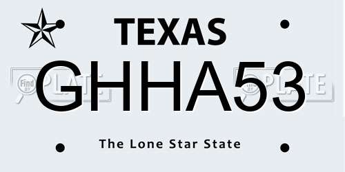 GHHA53 Texas License Plate
