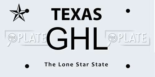 GHL Texas License Plate