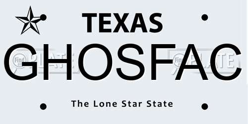 GHOSFAC Texas License Plate
