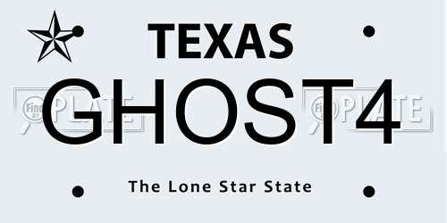 GHOST4 Texas License Plate