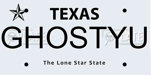 GHOSTYU Texas License Plate