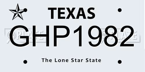 GHP1982 Texas License Plate