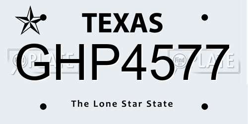 GHP4577 Texas License Plate