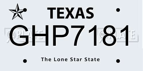GHP7181 Texas License Plate