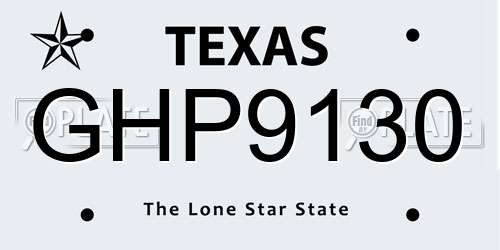 GHP9130 Texas License Plate