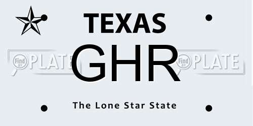 GHR Texas License Plate