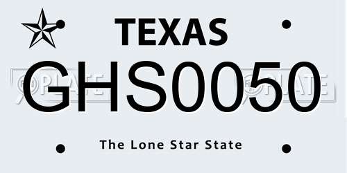 GHS0050 Texas License Plate